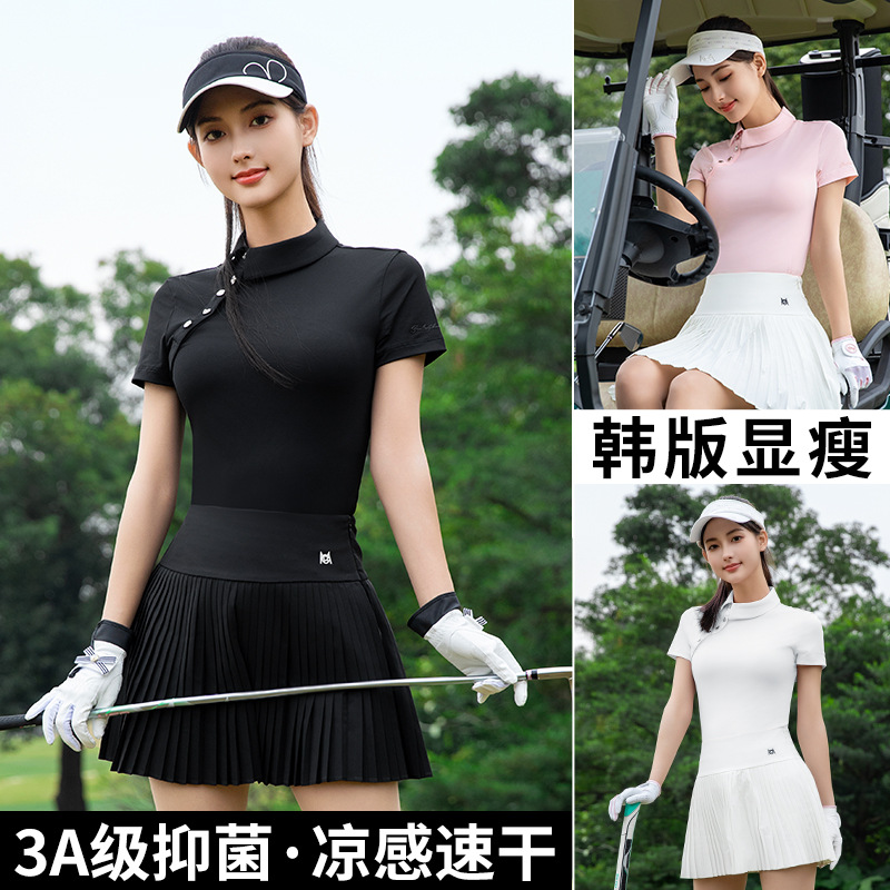 2025 Golf Women's Summer Women's Clothing Polo Tops Tennis T-Shirts Sports Clothes Short Skirt Suits No