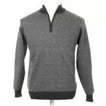 Cable knit wool half zip sweater C