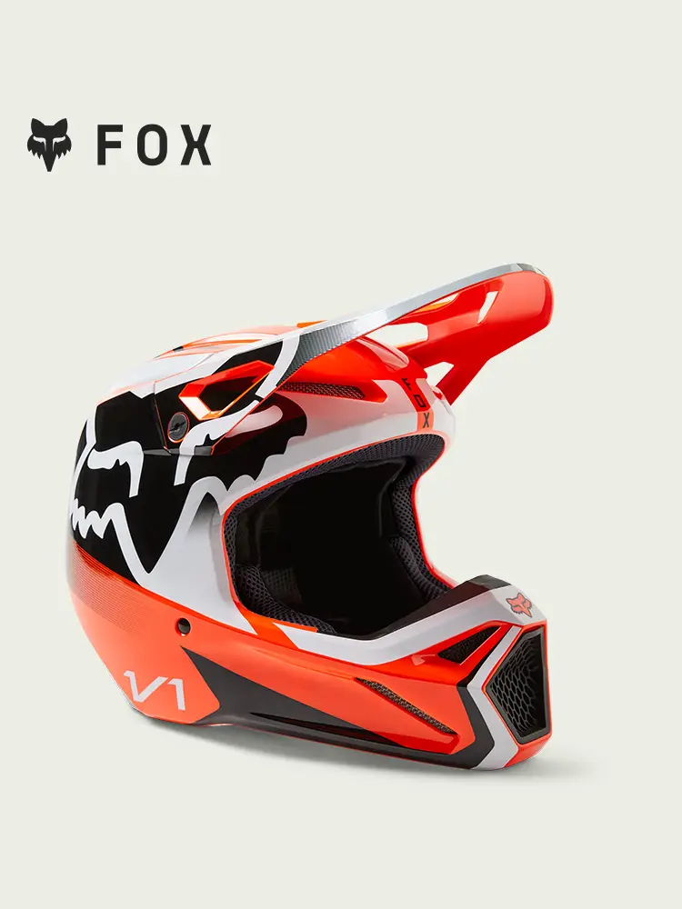 Fox American V1 Helmet Outdoor Off-Road Full-Face Helmet Lightweight Dual-Certified Mips Mountain Breathable Plaid