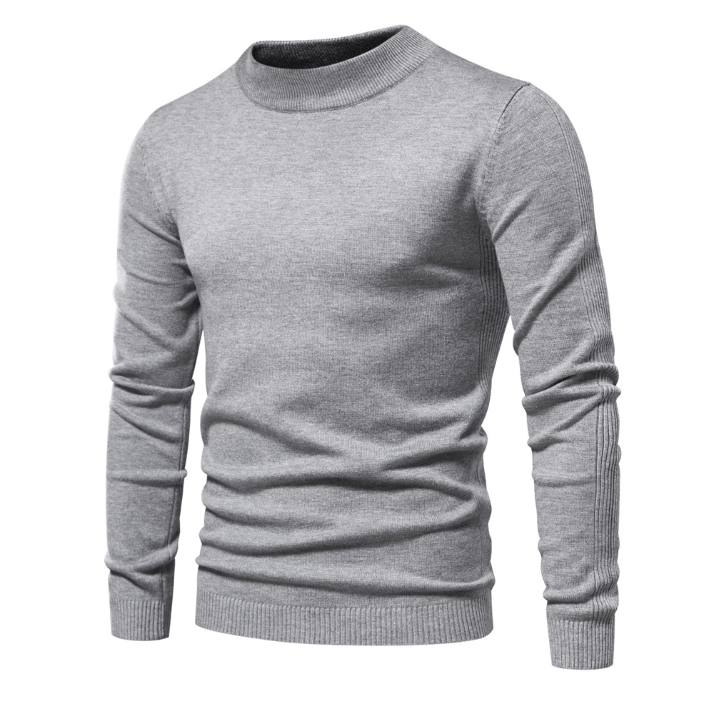 Cross-Border Trade Thickened Warm Sweater for Men, Slim Fit Men's Sweater, Multi-Color Knitted Long-Sleeve Undershirt