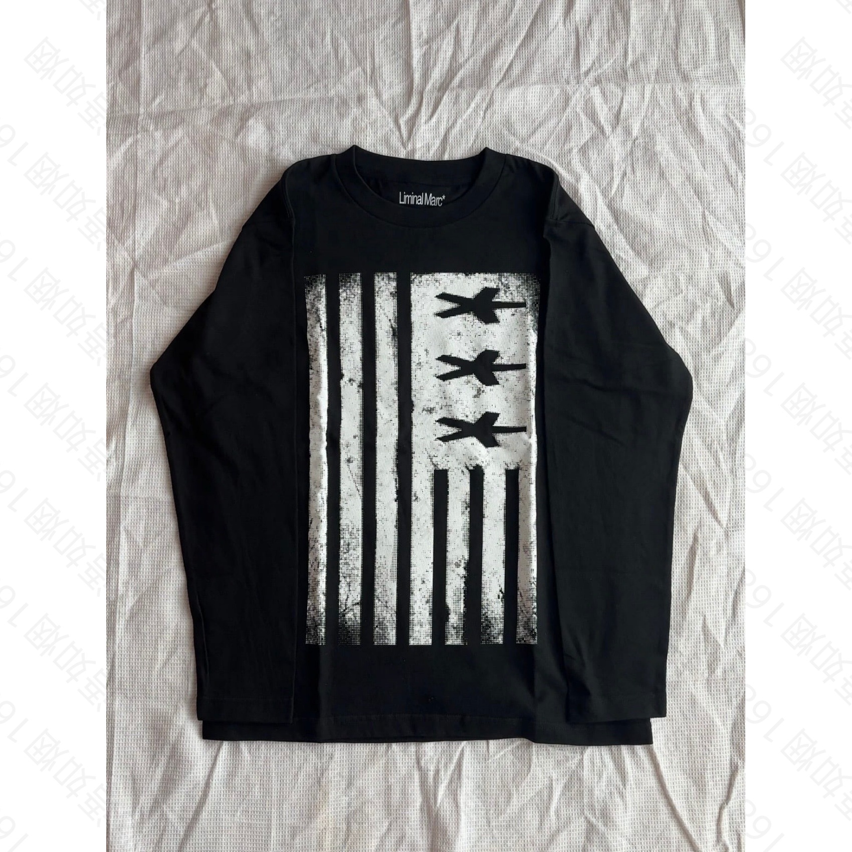 European and American Cross-Border American-Style Long-Sleeved T-Shirt, Dark Retro Y2K Printed Top, High Street Gothic Fashion Outfit Ins
