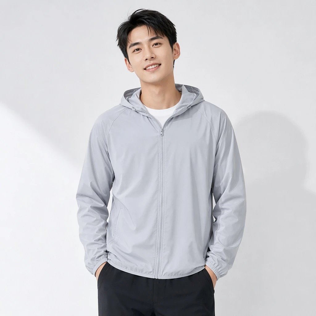 2026 Summer Sunscreen Clothing Hooded Solid Color Zip Skin