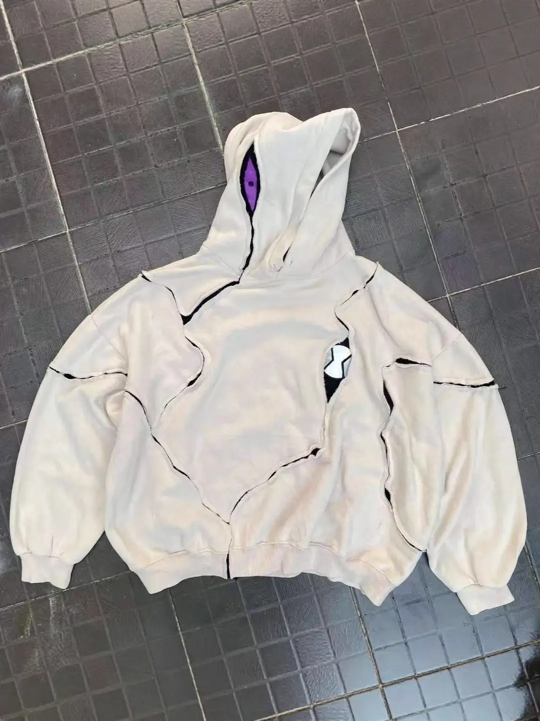 New Style Patchwork Personalized Hooded Loose-Fitting Casual Sweatshirt