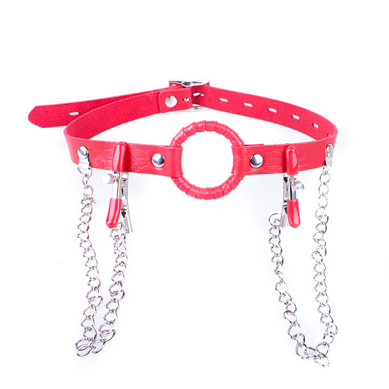 Esle adult taste red flail milk clip milk chain clip mouth plug flail training mouth plug supplies manufacturers wholesale