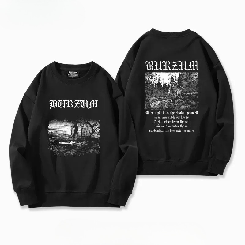 Heavy Mental Band Burzum Sweatshirts Men Long Sleeve Pullov