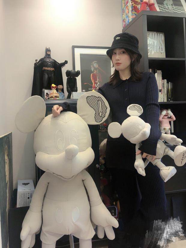 Danie Three-Party Collaboration Limited Edition Mickey Plush Toy Mouse Stuffed Doll Fabric Ornament Gift Trendy Art Cartoon