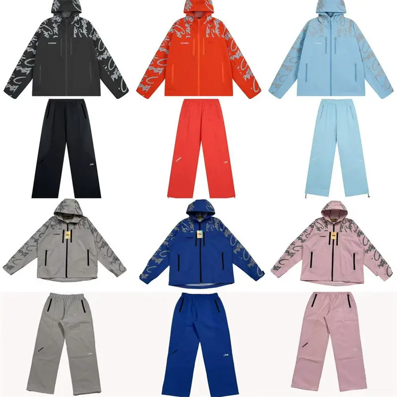25 Spring Alcatraz Embroidered Letter Windbreaker Jacket American Street Casual Zipper Pants Suit Trendy