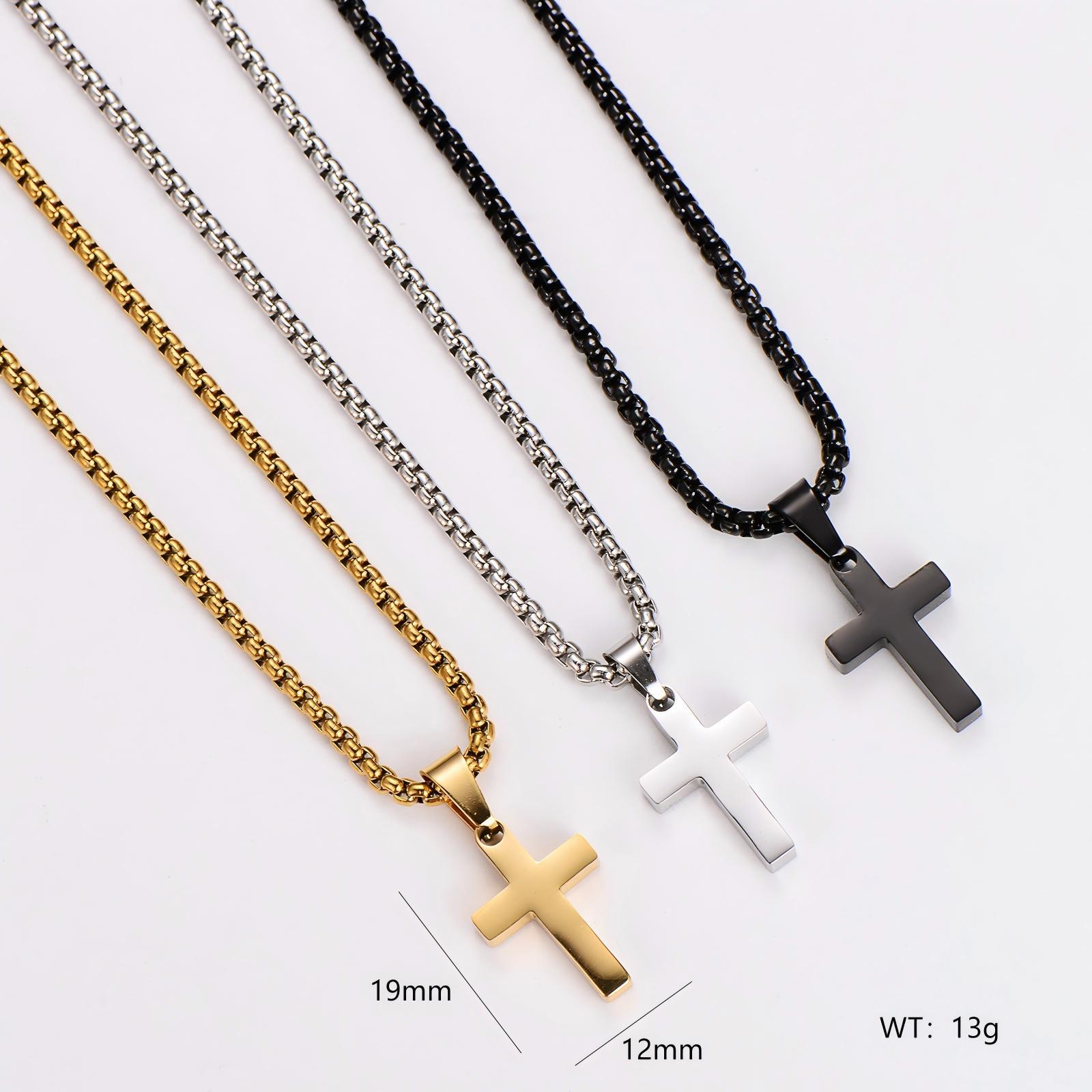 Aml New Glossy Stainless Steel Necklace with Square Pearl Chain, Versatile Trendy Pendant Necklace