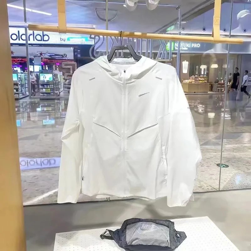 奈克潮牌防晒衣男夏季户外跑步健身训练透气连帽运动休闲梭织