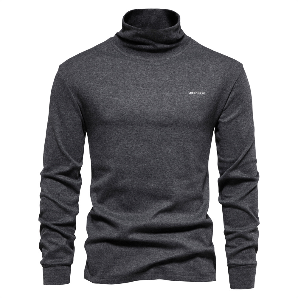 Cross-Border 2024 Autumn Men's Casual Tops, Men's Base Layer Shirts, European and American Style, Skin-Friendly, Breathable, Wholesale, Antibacterial Inner Wear
