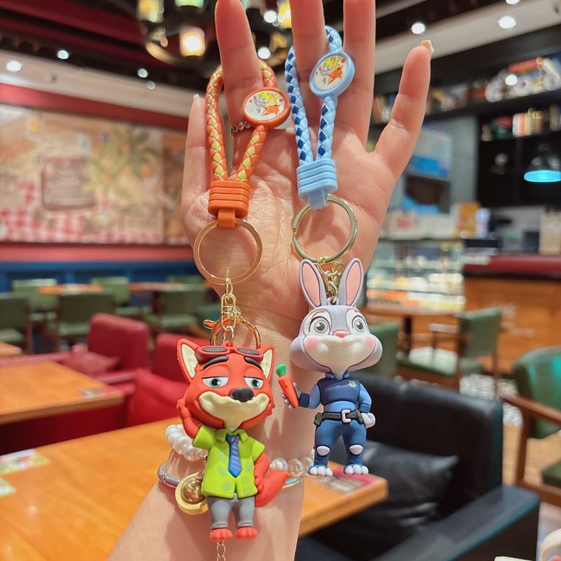 Cartoon crazy animal city pvc key chain cute doll schoolbag pendant key chain pendant small gift wholesale