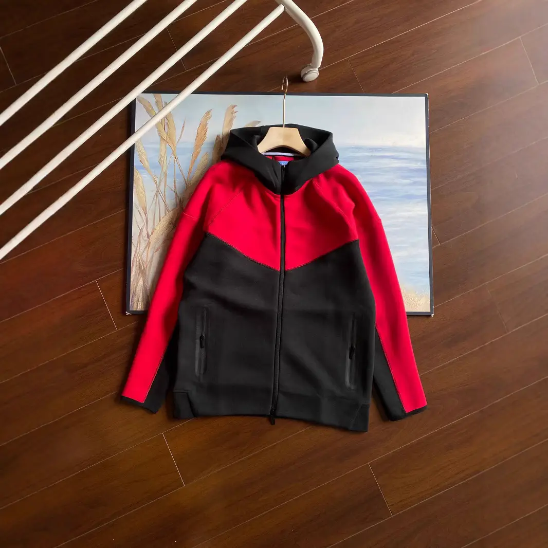 2025 New Four-Season Multi-Color Casual Sports Breathable Double Side Zipper Flap Pocket Pants Hooded Men's Zipper 454