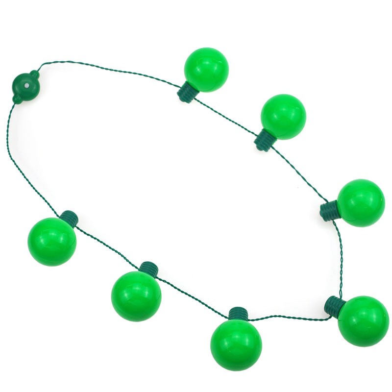 Cool Lyster factory direct St. Parker necklace 7LED lights Clover festival green ball luminous necklace