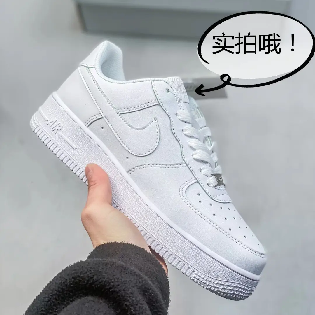 Putian Shoes Air Force One Board Shoes AF1 Men's and Women's Low-Top Sports Leisure All-Match Pure White Pure Black White Shoes AIR