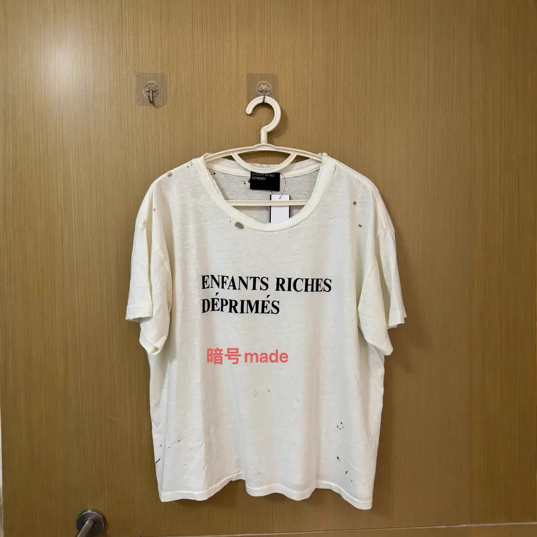 A generation of erd24ss and melancholy rich second generation white splash ink boxy do old damage washed slogan short sleeve t