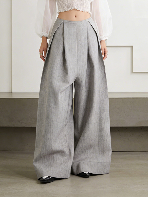 Korean-Style Cross-Border Comfortable Casual High-Waisted Wide-Leg Pants for Women, 2026 Spring New Fashion Versatile Elegant Long Pants