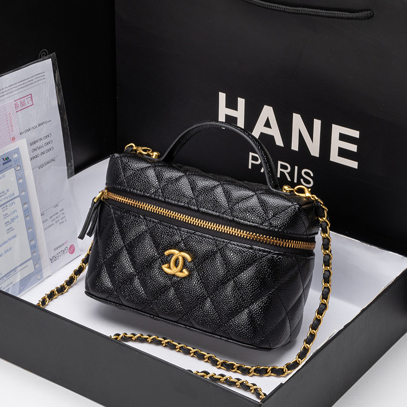 Genuine Leather Women's Bag, Small Chanel-Style Quilted Chain Bag, New Box Bag, Classic Handbag, Versatile Shoulder and Crossbody Bag QC-foto från 1688 på Qualit.ly