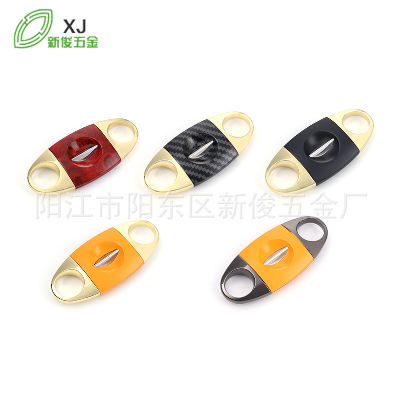 Creative zinc alloy Cigar scissors stainless steel V-mouth cigar knife cigar smoking accessories spot wholesale