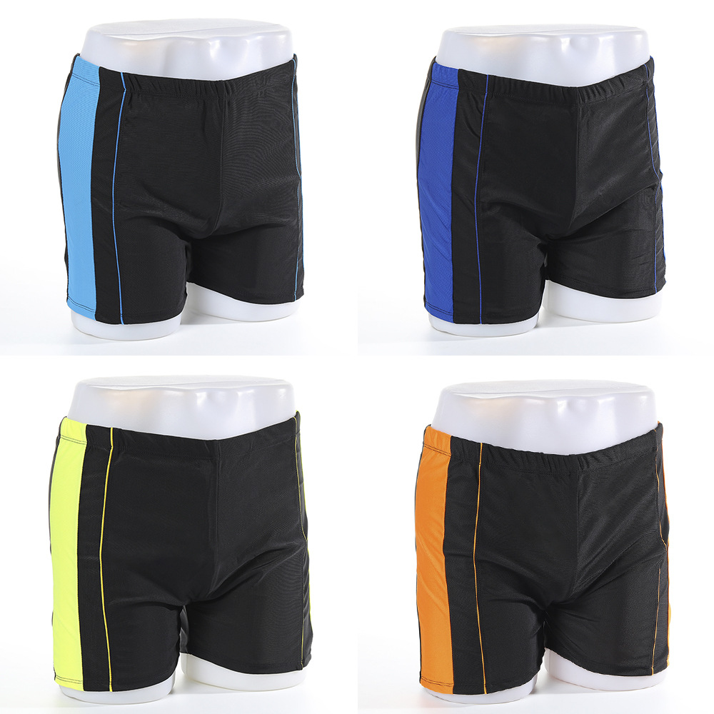 Men's Plus Fat Flat Corner New Swimming Trunks plus size Loose Color-matching Swimming Trunks Hot Spring Simple Black Beach Shorts