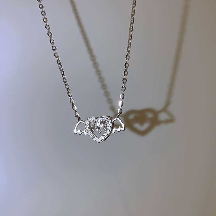 Angel Wings Smart Necklace Women's 520 Valentine's Day Gift Small Fresh Summer Clavicle Chain Pendant
