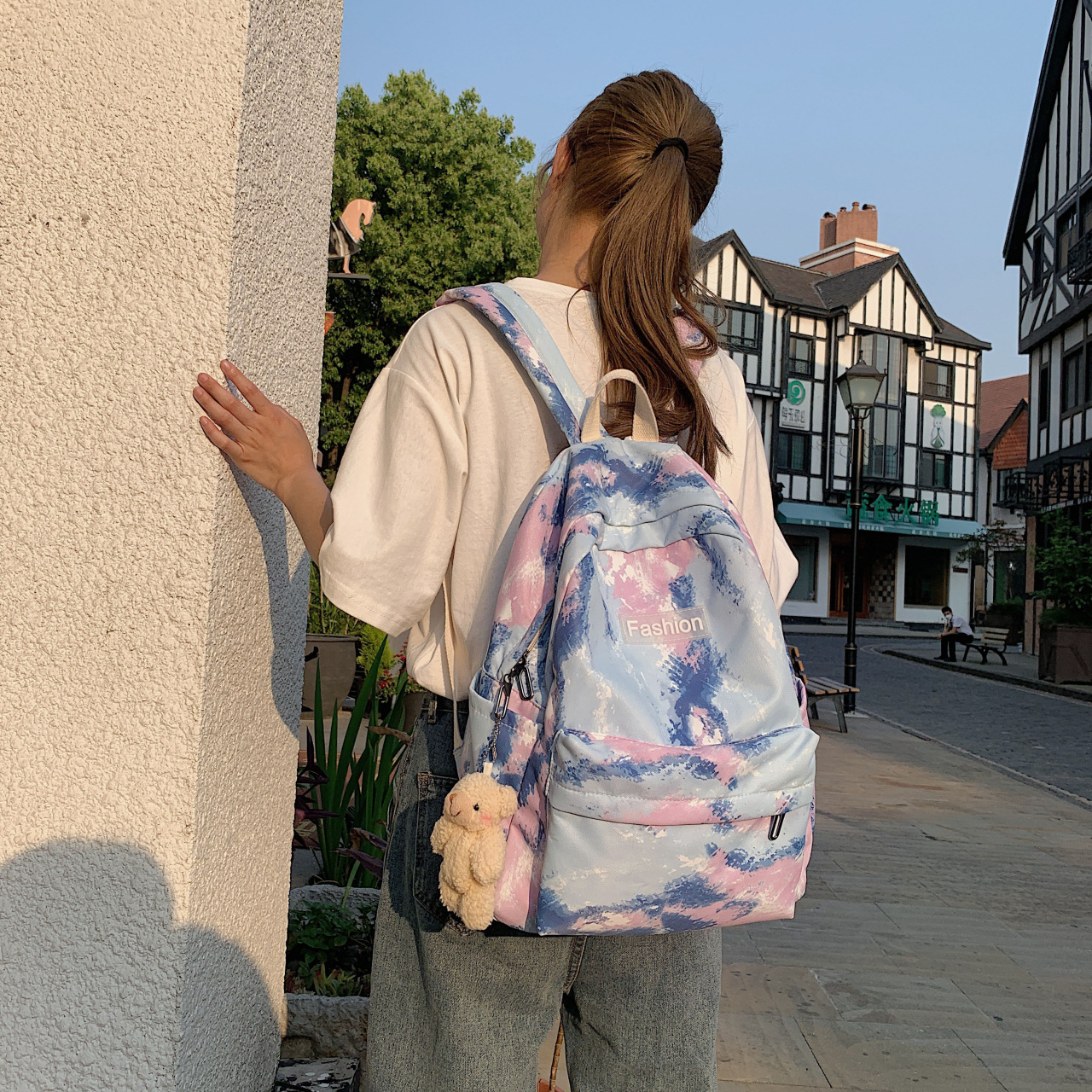 Korean Gradient Color Student School Bag Large Capacity Women's Casual Backpack Small Fresh Japanese Style Backpack Waterproof Backpack