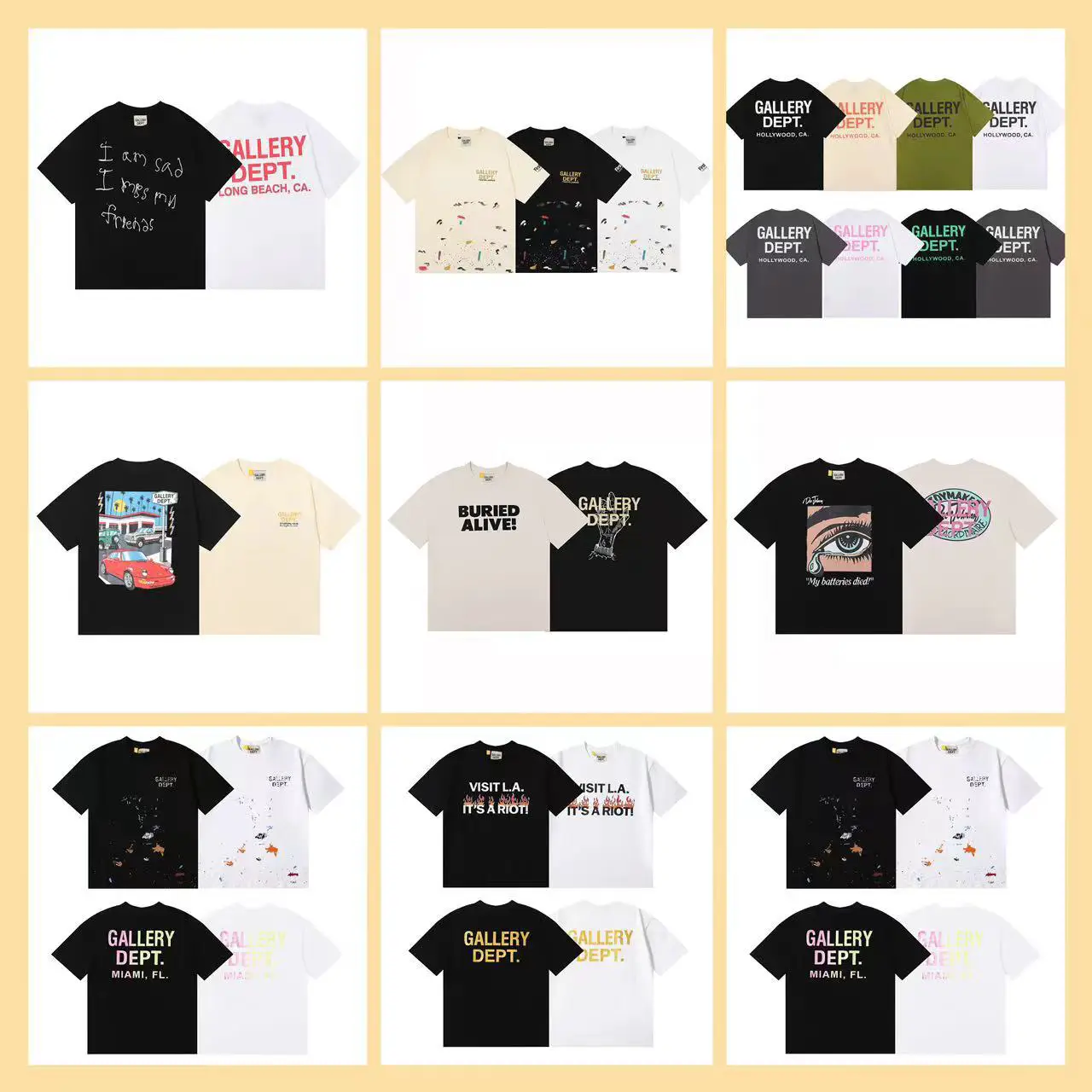 Foreign trade wholesale American fashion brand G D basic letter classic logo slogan casual loose short sleeve men's and women's T-shirt