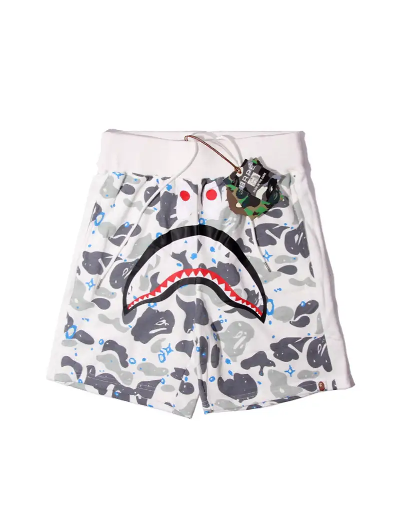Cross-border Japanese fashion brand bape shark mouth camouflage ape head spotted luminous cotton beach pants for men and women