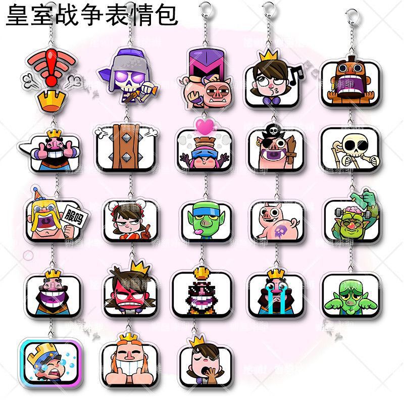 Royal Battle Acrylic Keychain Pendant Game Merchandise Cute King and Little Prince Emoticon Pack Backpack Gift