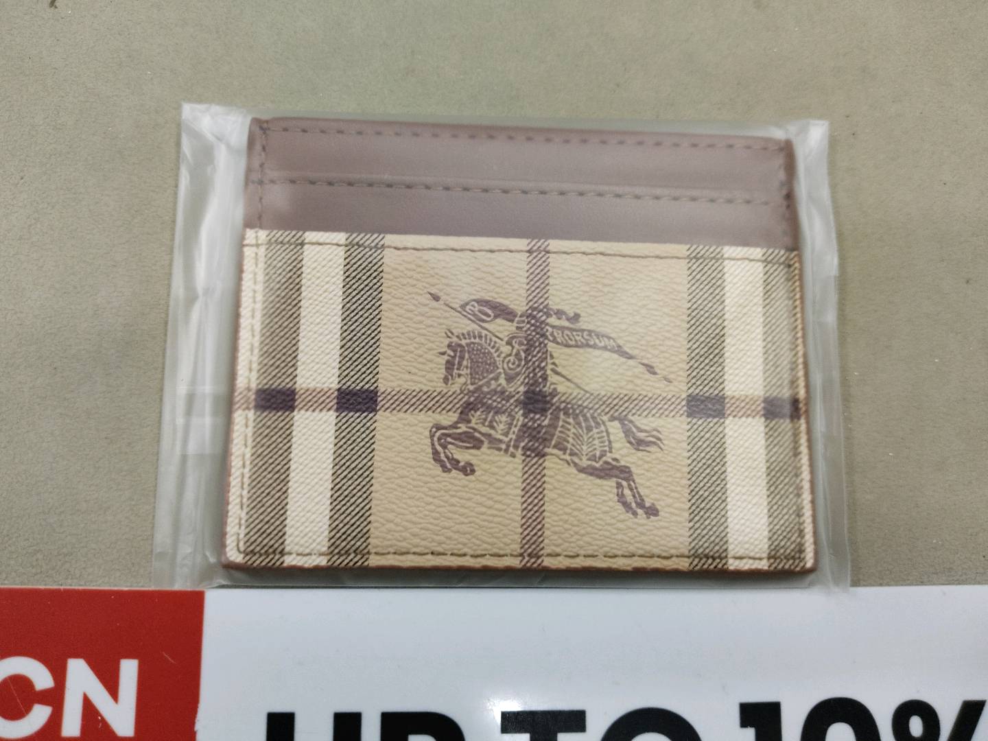 Directly Approved from the Manufacturer, Ready-Made Second-Hand Card Holder, Coin Purse, Double-Sided Card Slot, Plaid Cosmetics Bag, Trendy Brand, Big-Name Leather QC