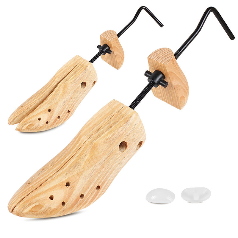 Wooden Shoe Treeser Shoe Last Device to Expand Lengthening Shoes Pine Wood Adjustable High-Heeled Flats Shoe Expander for Men and Women