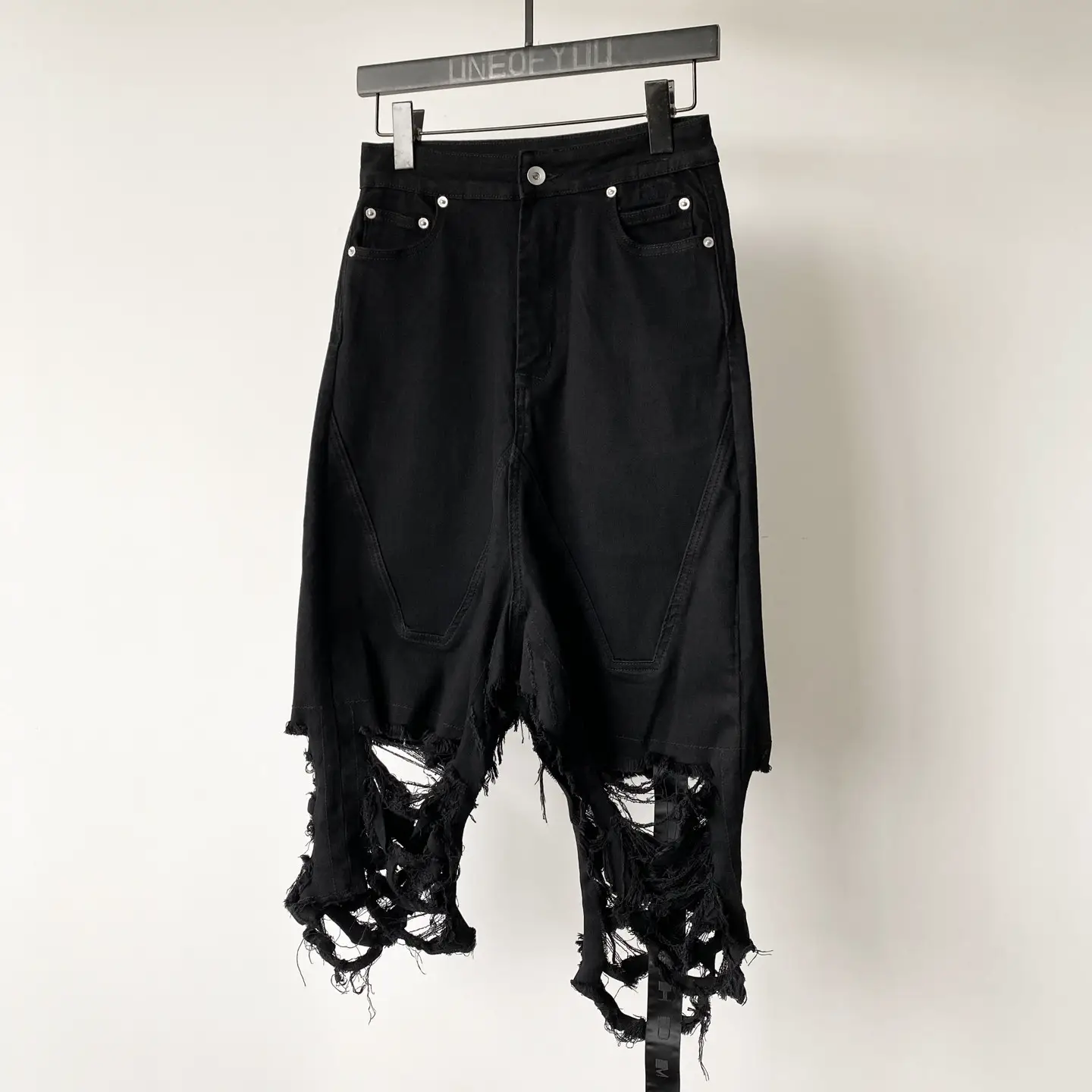 Oneofyou Dark Distressed Destroyed Skirt Women's Ro Style Wasteland Style Niche Bodycon Slimming Denim Skirt