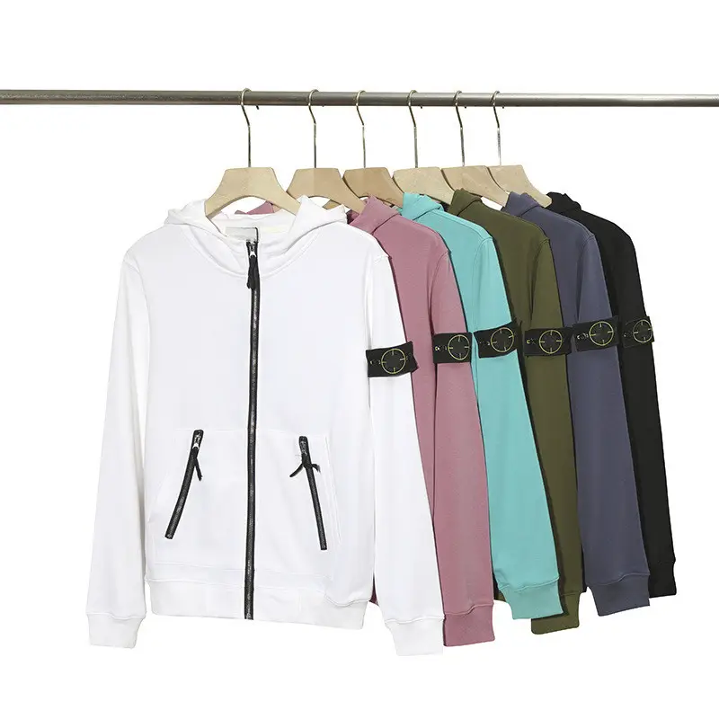 Cross border 25 autumn new trendy brand Stone Home micro seal pocket zipper hoodie jacket men's and women's hooded jacket