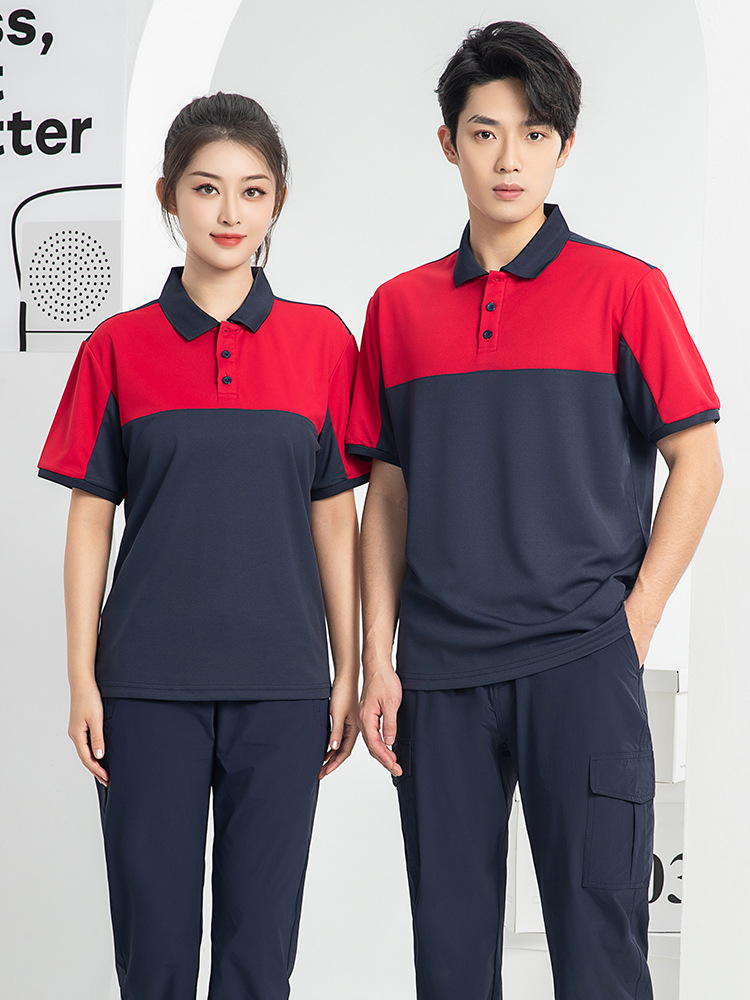 180g quick-drying sweat-wicking lapel POLO shirt color matching work clothes rider express auto repair work clothes factory clothes custom LOGO