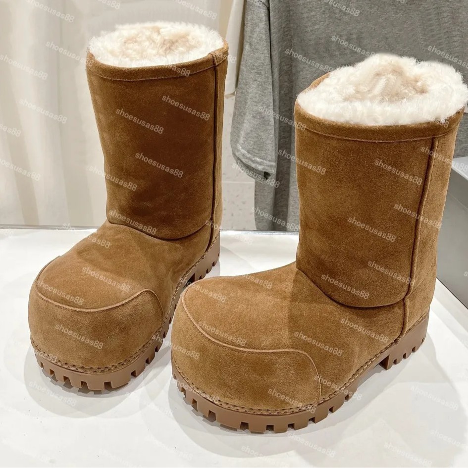 In-Stock Winter New Foreign Trade Pure Original High Version Thick-Soled Height-Increasing Unisex Solid Color Versatile Thickened Snow Boots