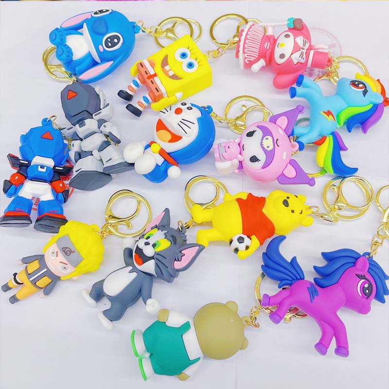 2025 Mixed Cartoon Oversized Kulomi Dingdang Cat Keychain Pendant Cute Luggage Hanging Drainage Gift
