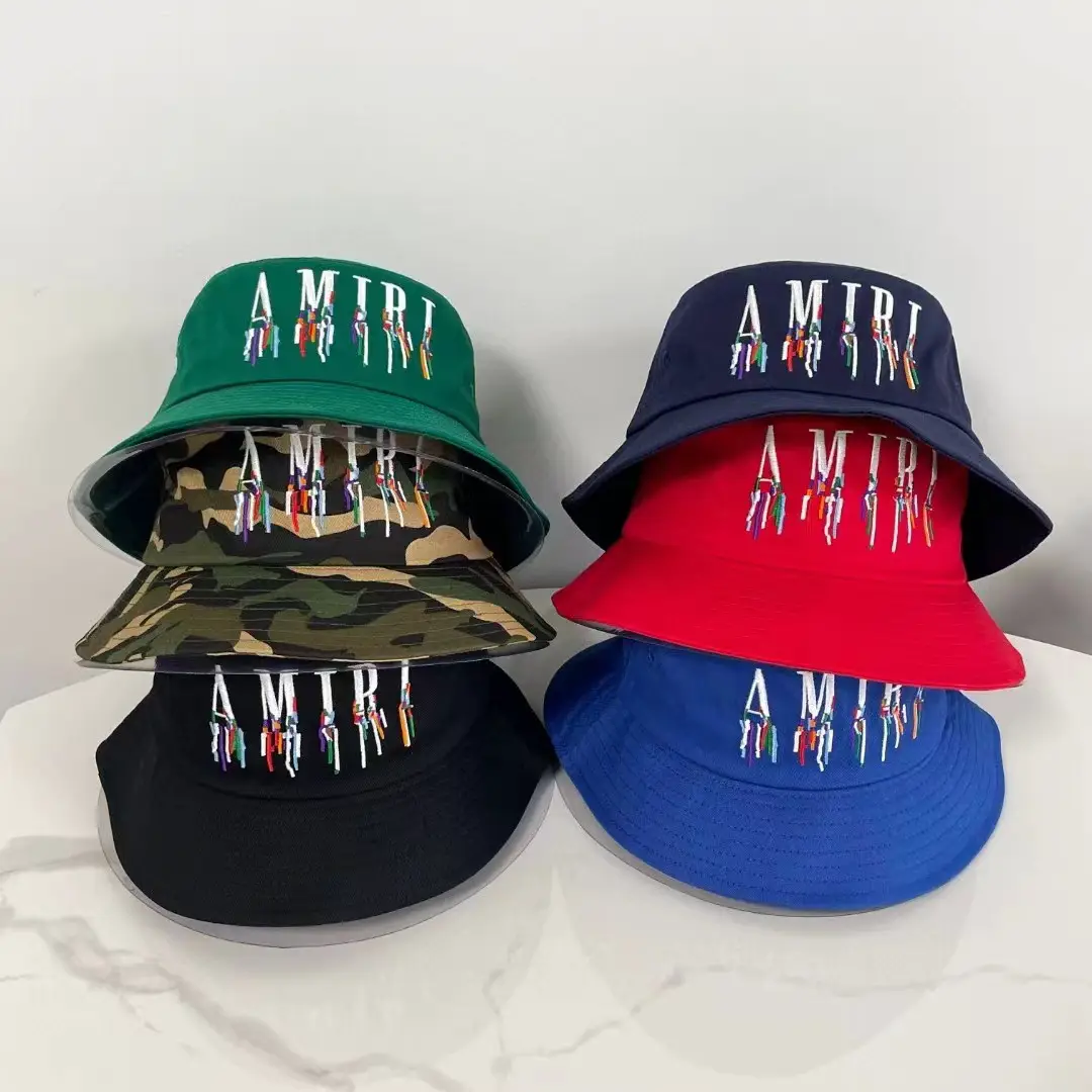 AMIR waterfall embroidery printing fisherman hat sun hat European and American street wind factory in stock straight hair series