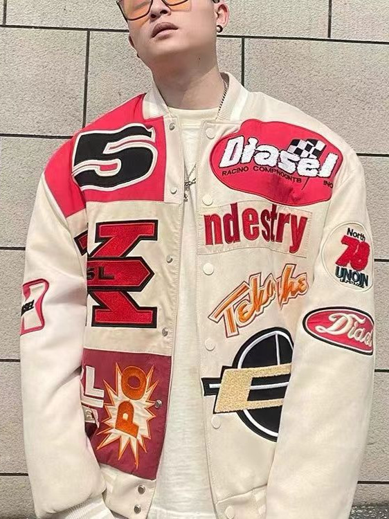 American Jacket Star Same Style Baseball Suit Spring and Autumn Motorcycle Loose Heavy Embroidered Couple Hip-Hop Jacket for Men and Women