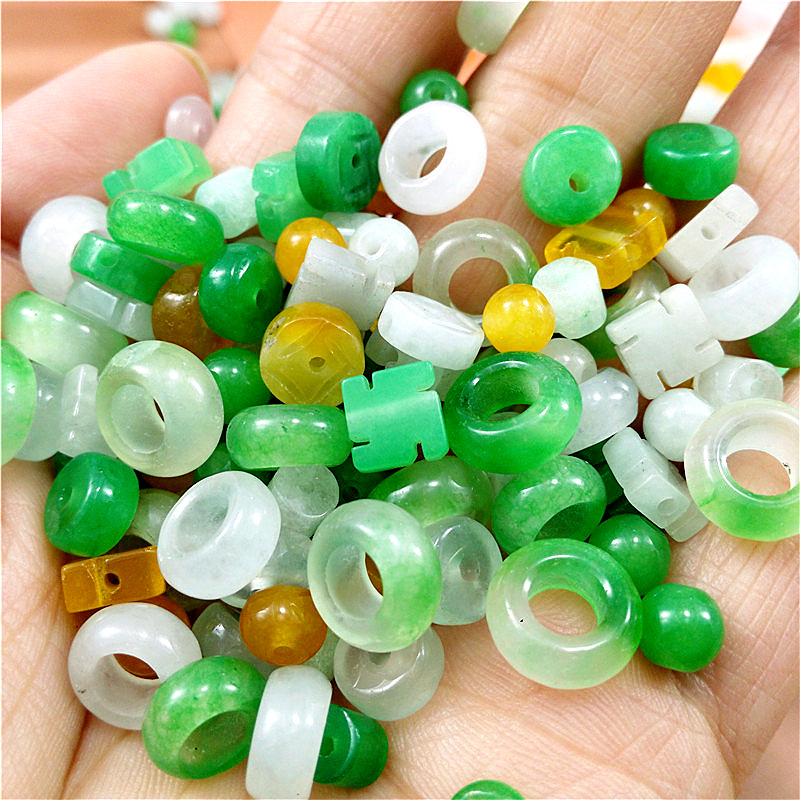 Emerald Mixed Small Spacer Abacus Beads Three Color Abacus diy Handmade Wheel Flat Beads Small Ping An Buckle Beads Loose Beads