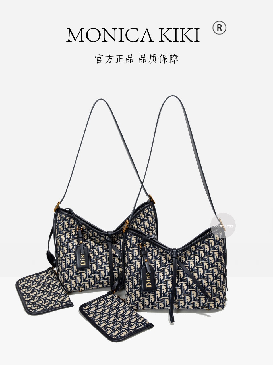 Monica Kiki European Jacquard Embroidery Single Shoulder Crossbody Coin Purse Large Capacity Commuter Shopping Tote Bag for Women