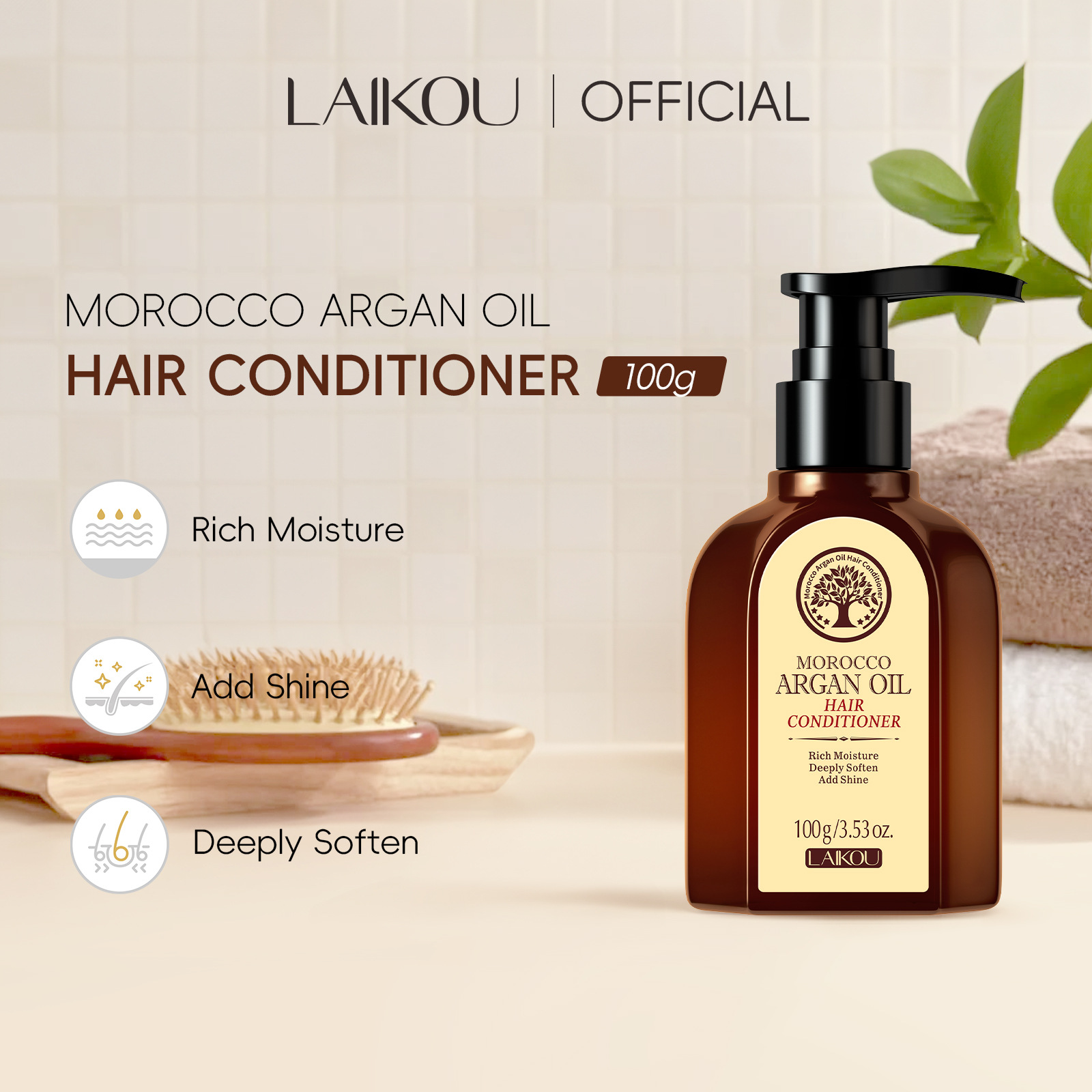 Cross-border New LAIKOU Lecko Argan Oil Condiment 100ml HAIR CONDITIONER
