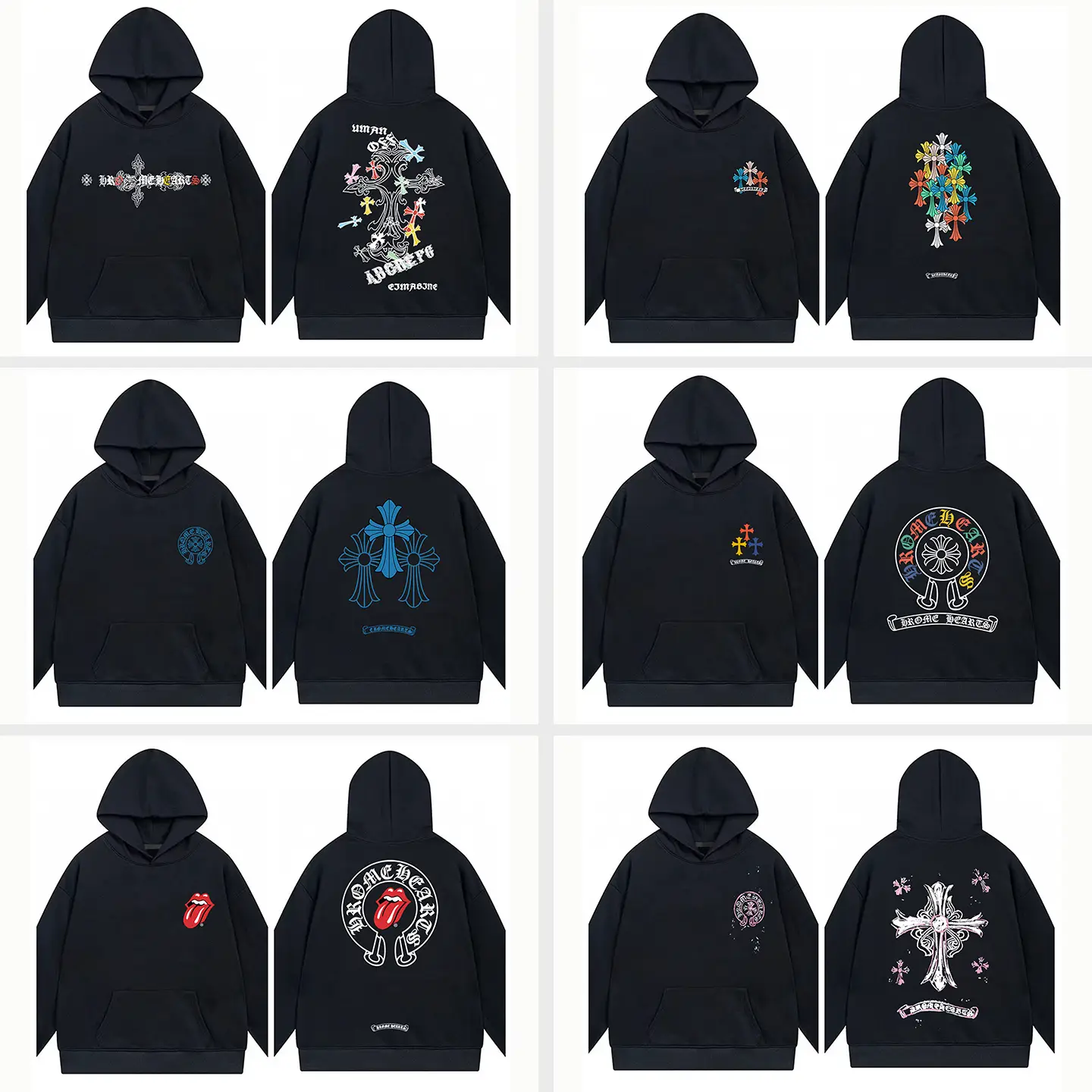 Trendy Brand Fekro Heart Sweatshirt Official Flagship Store Genuine 25Ss New Cross Print Pullover Hoodie