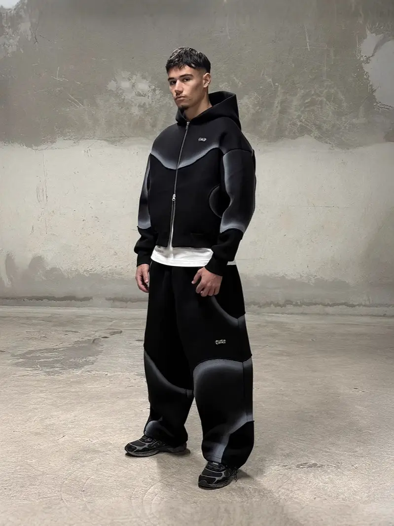 Cross-border Crossing the Future Street Style Trend Design All-match Line Men's and Women's Sweat suit
