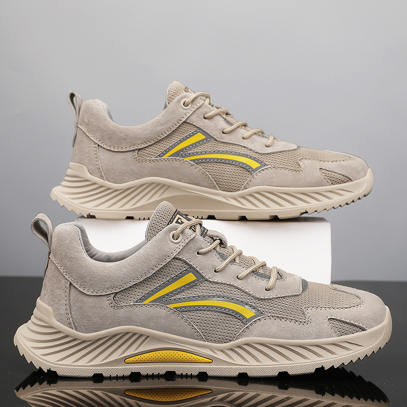 sneaker Men's 2024 New Spring Mesh Breathable Lightweight Running Shoes Lace-up Soft Sole Casual Shoes Jinjiang in stock