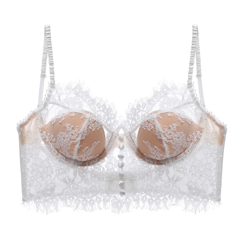 New French Style Soft Lace U-shaped Large Open-back Sexy Underwear Women's Thin Push-up BRA BRA