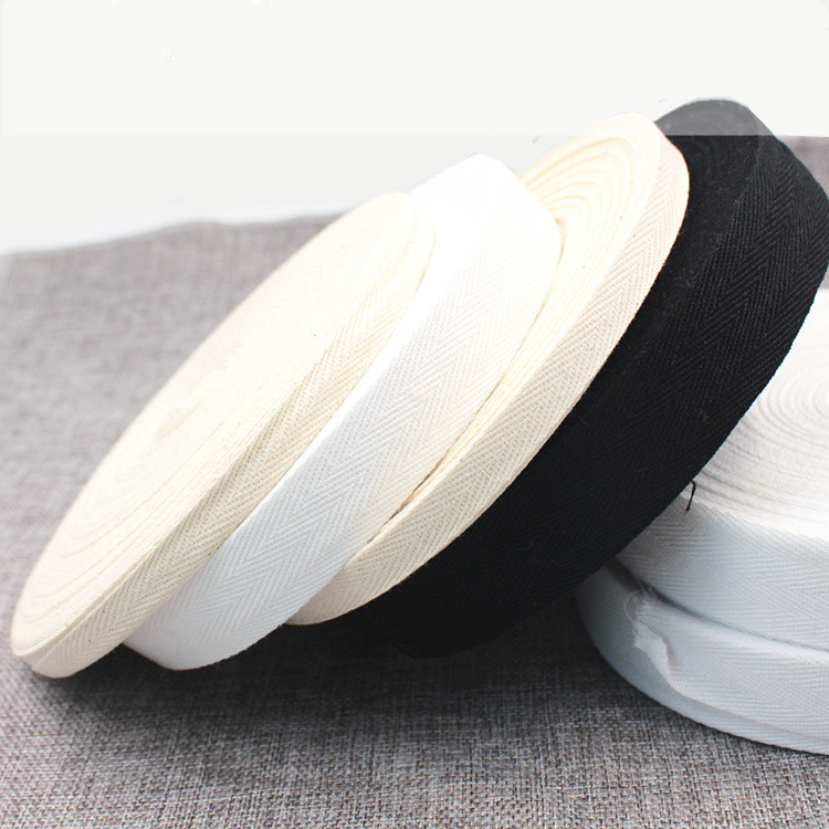 Factory Direct sales White 0.6-8cm canvas belt cotton ribbon cloth belt backpack shoulder bag belt
