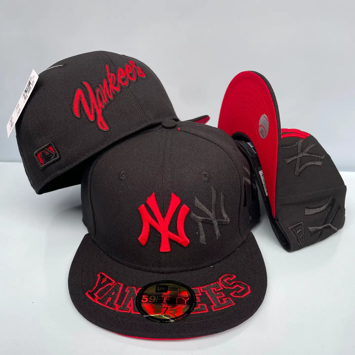 New Era New York Yankees 59FIFTY Fitted Hat Black Red