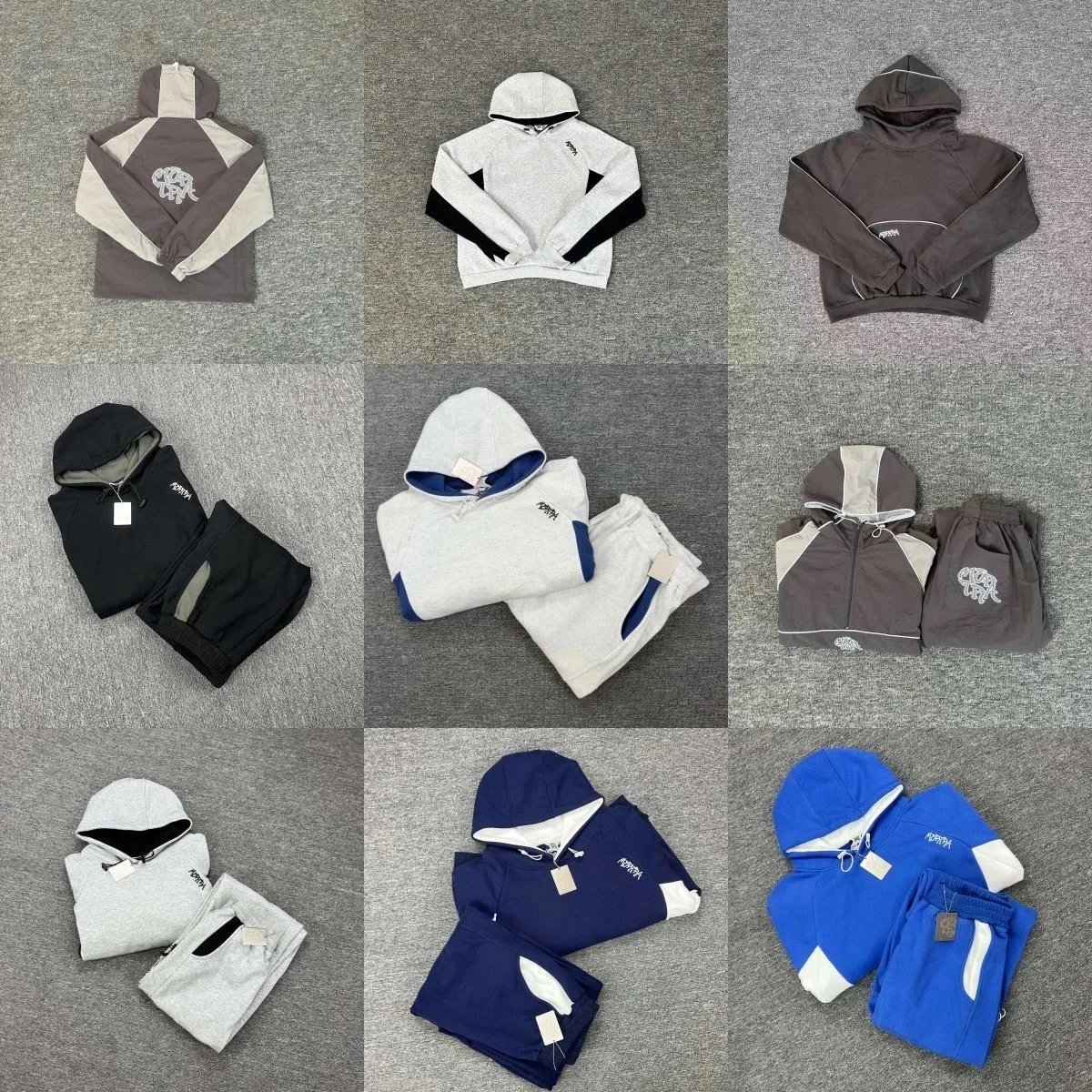 Embroidered Letter Patchwork Color-Block Hoodie with Fleece-Lined Casual Set for Couples
