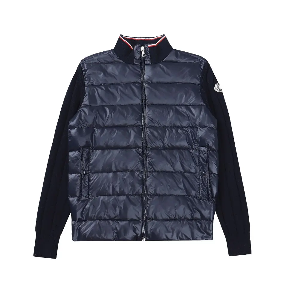 Europe and the United States leisure simple autumn and winter new Mo stand collar knitted stitching down jacket coat flat for cross-border European goods