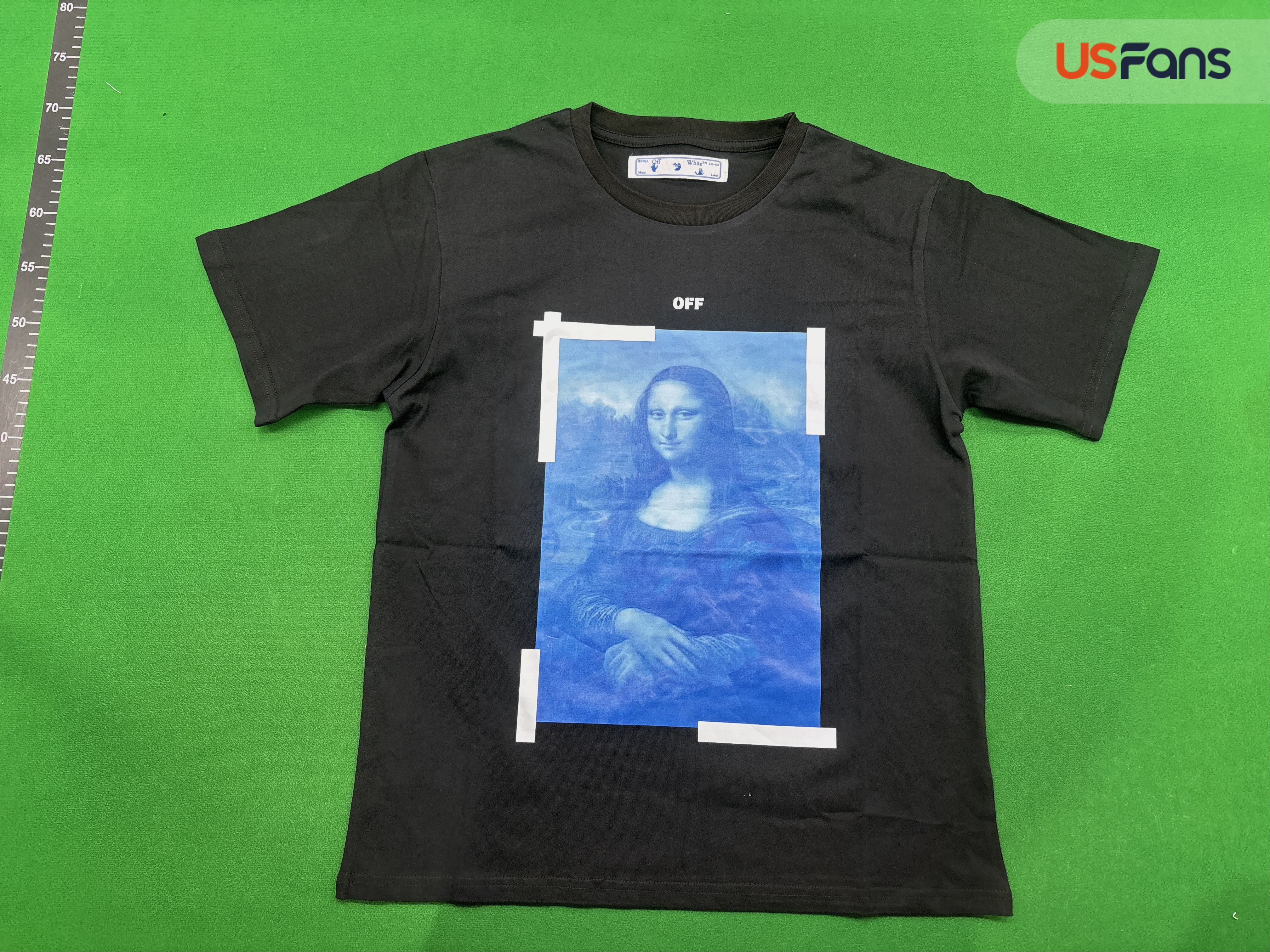 Off European and American 21Ss Spring and Summer New Style Dissolved Water Drop Splash Ink Printed Short-Sleeved Ow Men's and Women's Same Style T-Shirt — QC-foto 2