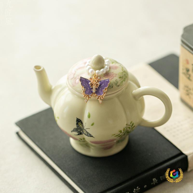 ☽ Creative Handmade Teapot Pendant with a Small Handle, High Aesthetic Value for Home Use, Kung Fu Tea Set, Tea Ceremony Accessories